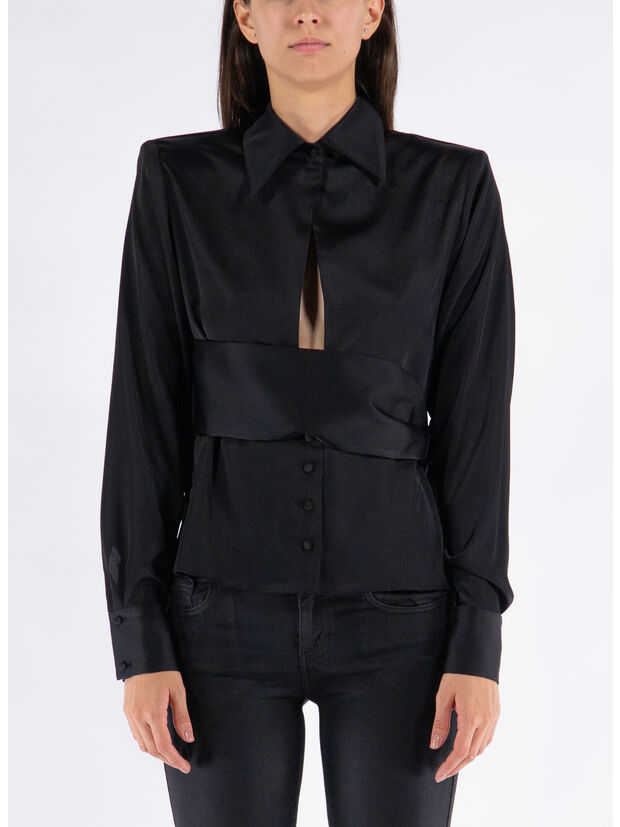 CAMICIA THE GIA DOUBLE, BLACK, large