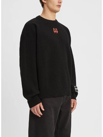 FELPA KELVIN CREWNECK, P289 BLACK+44SOLIDNEONPRINT	, small