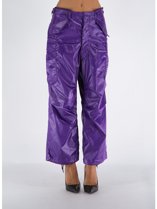 PANTALONE SATIN CARGO, 3 VIOLA, large