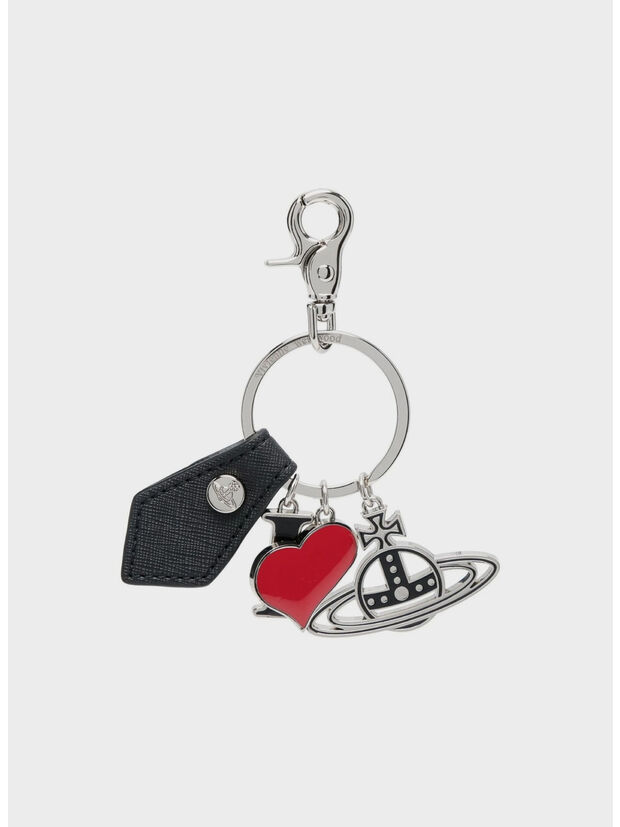 PORTACHIAVI SAFFIANO I LOVE ORB KEYRING, N401 BLACK, large