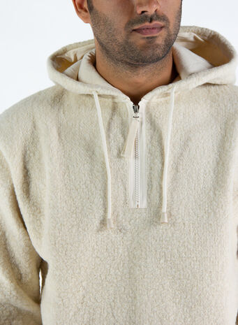 FELPA BEACH HOODY TIBET FLEECE, ECRU, small