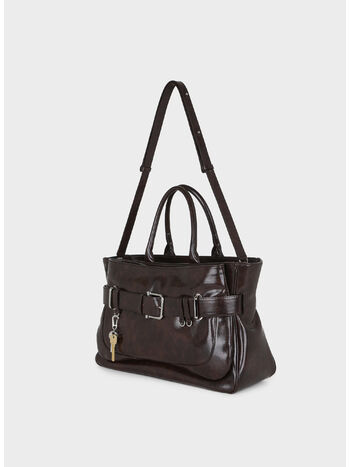 BORSA TOTE BROCLE, WOOD BROWN, small