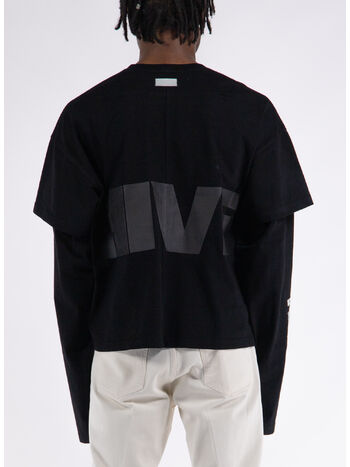 T-SHIRT CREWNECK UNDERSHIRT, K01-800 INTERLOCK BLACK, small