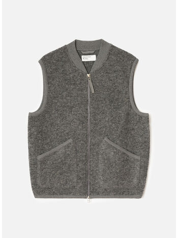 GILET ZIP WAISTCOAT, GREY MARL, small
