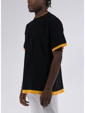 T-SHIRT DOUBLE LAYER, 001 BLACK (001 + 712), small