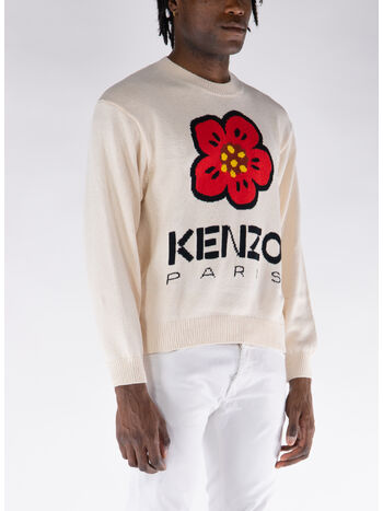 MAGLIONE BOKE FLOWER, 02 BIANCO, small