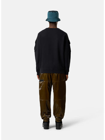 FELPA GIROCOLLO BRUSHED ORGANIC COTTON FLEECE, V0029 BLACK, small