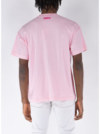 T-SHIRT INSIDE-OUT EMBROIDERED LOGO, BABY PINK/HOT PINK, small