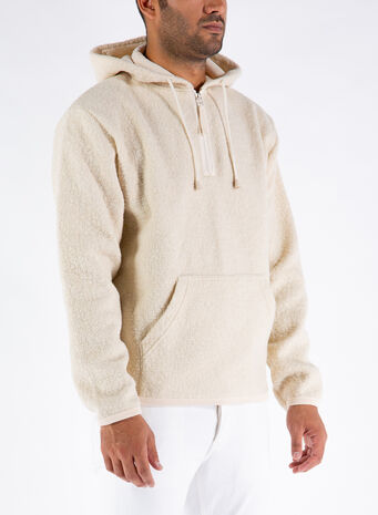 FELPA BEACH HOODY TIBET FLEECE, ECRU, small
