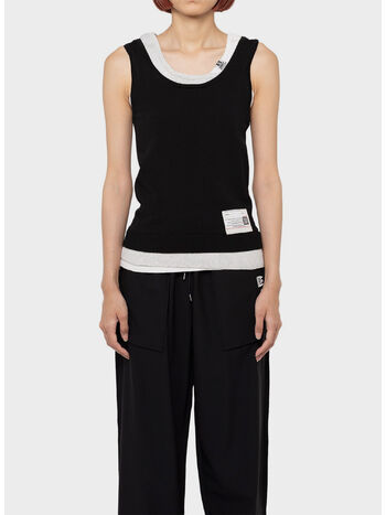 CANOTTA LAYERED LIKE KNIT, BLACK, small