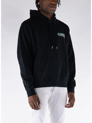 FELPA HOODIE CIRCLE FLOWER BACK PRINT, BLACK, small