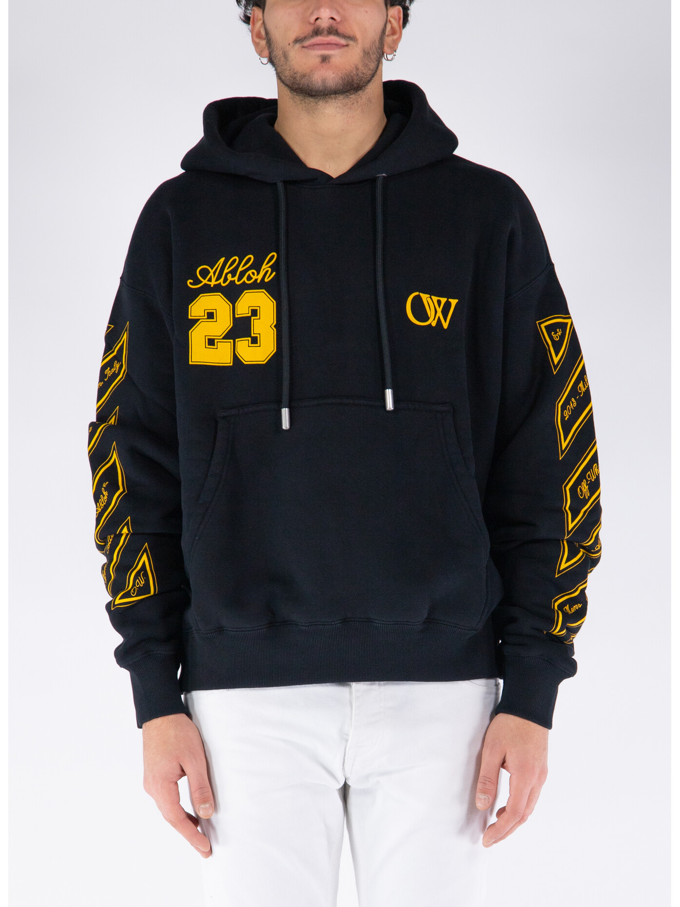 OFF WHITE FELPA HOODIE OW 23 SKATE Yellow Black Susi