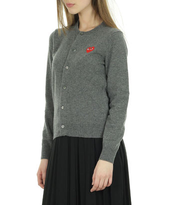 CARDIGAN CON CUORE, GREY, small