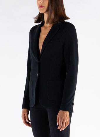 GIACCA SLIM FELPA, 001NERO, small