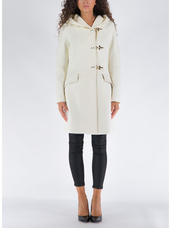 GIUBBOTTO VIRGINIA 3 GANCI CON CAPPUCCIO, B008 BIANCO LANA, medium