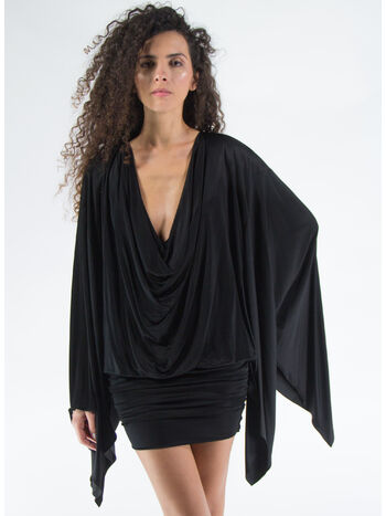 ABITO CORTO SLICK JERSEY COCKTAIL, LB999 BLACK, small