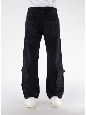 JEANS R3CA CARGO DENIM, 01 BLACK, small