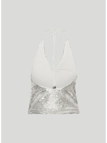 TOP SEQUINS HALTERNECK, 11-0601  BRIGHT WHITE, small