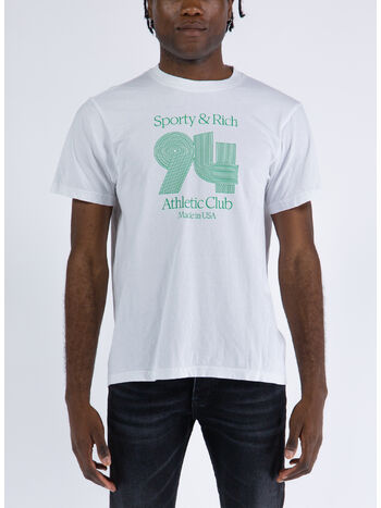 ATHLETIC CLUB T-SHIRT, WHITE/VERDE BIANCO, small