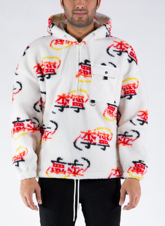 GIUBBOTTO FLEECE KNIT HOODIE, GREY, small