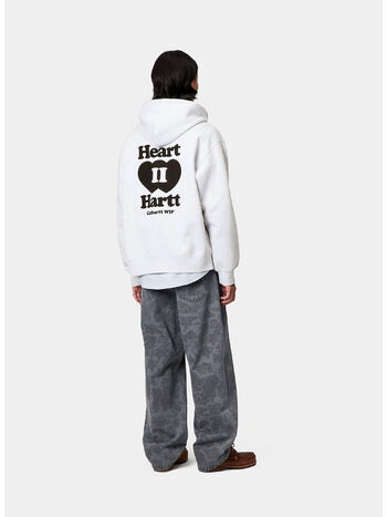 FELPA FULL ZIP HOODED HEART II, 482XX ASH HEATHER, small