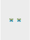 ORECCHINI BUTTERFLY MULTICOLOURED CRYSTAL EA, 001 MULTI-SILVER, thumb