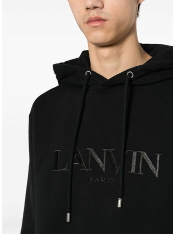 FELPA HOODIE CON LOGO, 10 BLACK, small