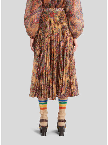 GONNA MIDI PLISSÉ IN GEORGETTE, 800, small