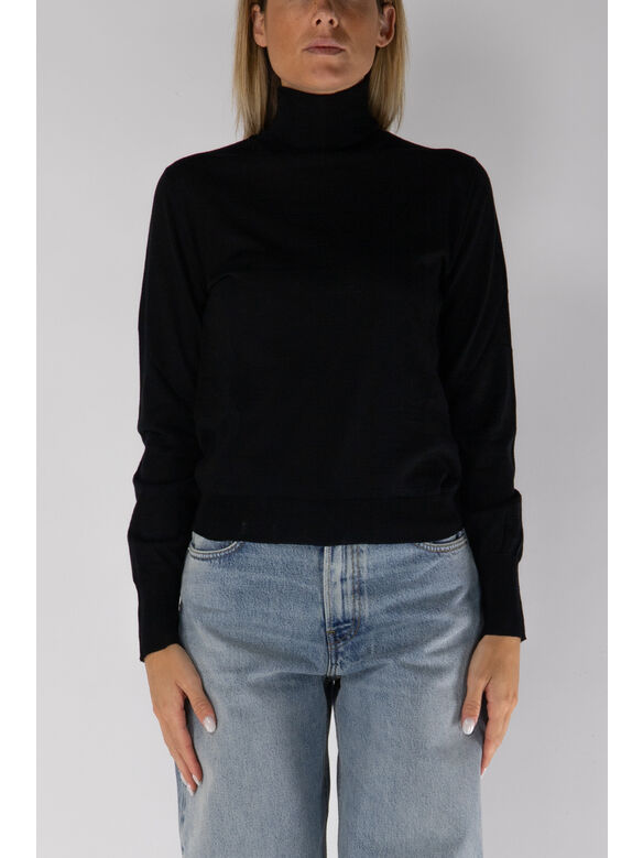MAGLIONE DOLCEVITA IN LANA MERINO, 90100 BLACK, medium