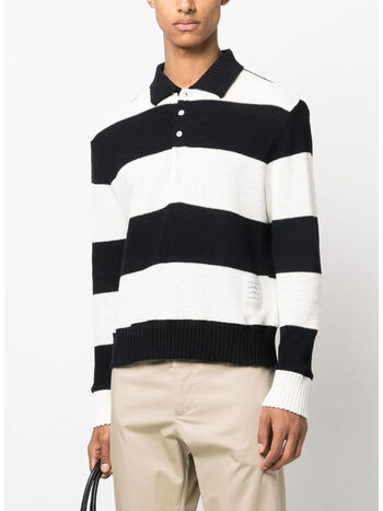 MAGLIONE POLO RUGBY STRIPE, 415 NAVY, small