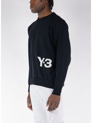 MAGLIONE GIROCOLLO CLASSIC LOGO, BLACK, small