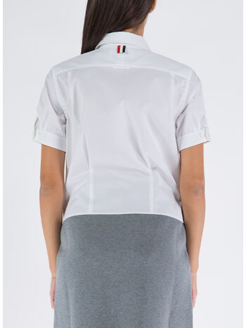 CAMICIA OXFORD A MANICHE CORTE, 100 BIANCO, small