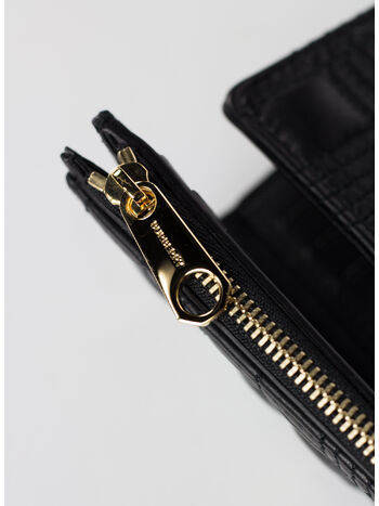 PORTAFOGLIO BIFOLD LOLA PICCOLO IN MONTONE TRAPUNTATO, A1189 BLACK, small