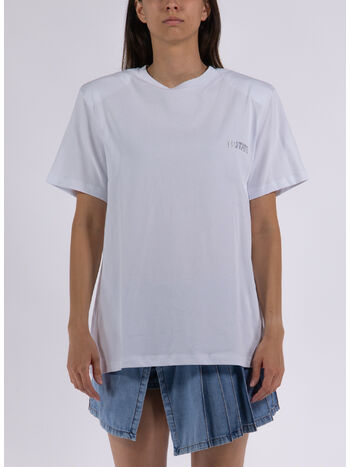 T-SHIRT STRAIGHT LOGO, 11-0601 BRIGHT WHITE, small
