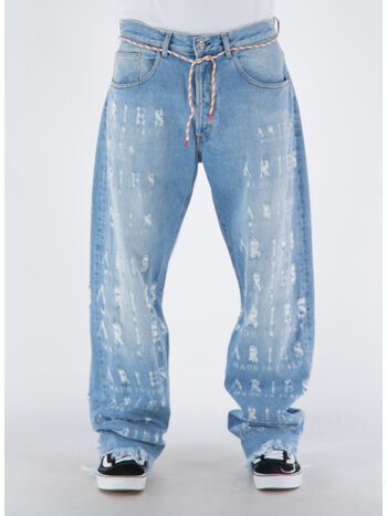 JEANS DESTROYED BATTEN JEAN, BLU BLUE, small