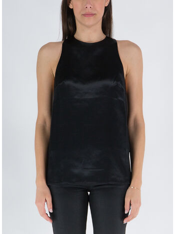 TOP IN SATIN DI SETA, BLACK NERO, small