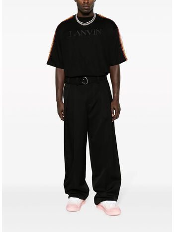 T-SHIRT LANVIN OVERSIZED EMBROIDERED SIDE CURB, 10 BLACK, small