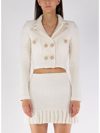 GIACCA CREAM SEQUIN TEXTURED KNIT, CREAM, small