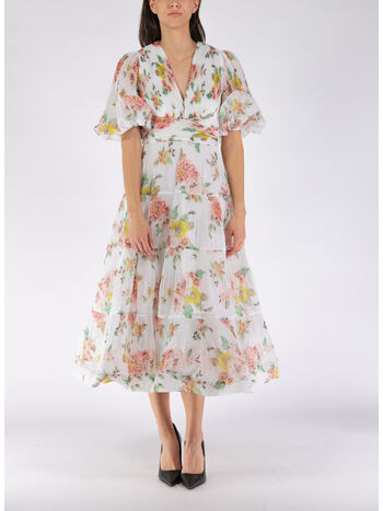 ABITO PLEATED MIDI, CORF CORAL FLORAL, small
