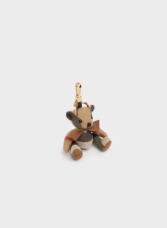 PORTACHIAVI CHARM ORSETTO THOMAS CON PAPILLON, ARCHIVEBEIGE, small