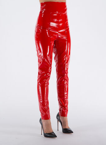 LEGGINGS THE LEGS LATEX, RED, small