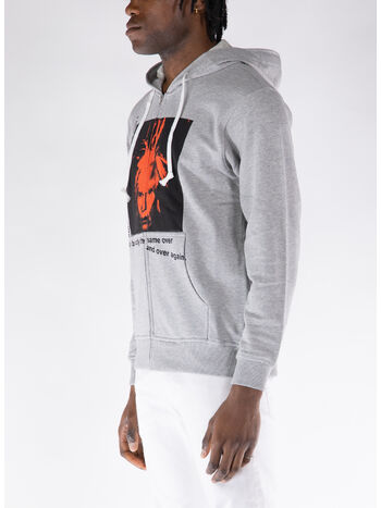 FELPA HOODIE FULL ZIP, TOP GREY, small