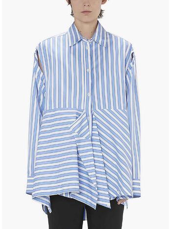 CAMICIA PEPLUM, 856 BLUE WHITE, small