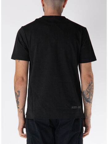 T-SHIRT A MANICHE CORTE CON STAMPA, 999 BLACK, small