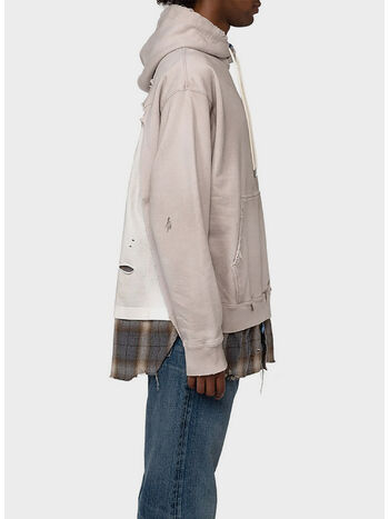 FELPA HOODIE TRIPLE LAYERED, BEIGE, small