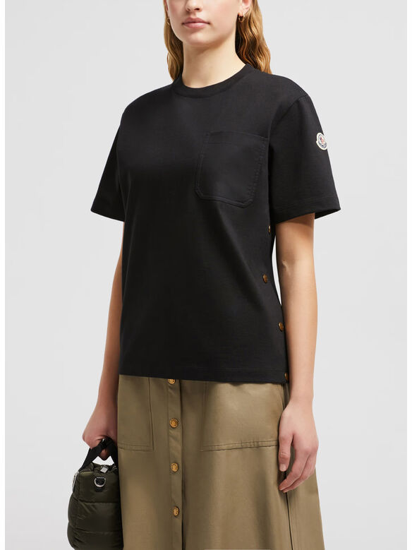 T-SHIRT A MANICHE CORTE CON TASCA, 999, medium