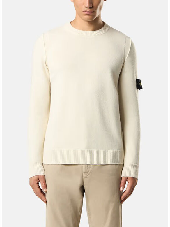 MAGLIONE GIROCOLLO LAMBSWOOL, V0093 IVORY, medium