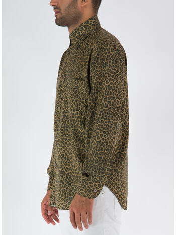 CAMICIA LEOPARD PRINTED, 208 DK BRW FAN, small