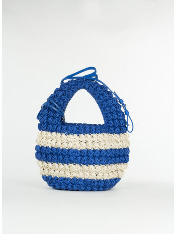 BORSA POPCORN BASKET SMALL, 857 BLUE OFF WHITE, small