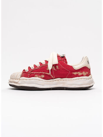 SCARPA OG SOLE RIPPED OVERDYE CANVAS LOW-TOP UNISEX, RED, small